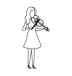 Woman Playing Violin Character