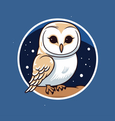 Cute Owl Of A Cartoon On Blue Background