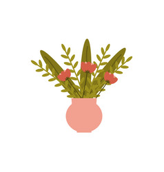 Cute Scandinavian Plant Flowers In Flat Style