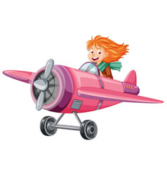 Female Pilot Flying Jet Plane