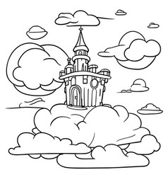 House On Clouds Coloring Page