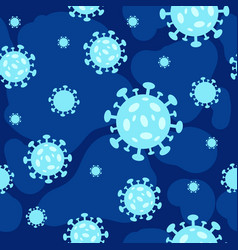 Seamless Pattern Of Blue Viruses