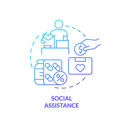 Social Assistance Blue Gradient Concept Icon