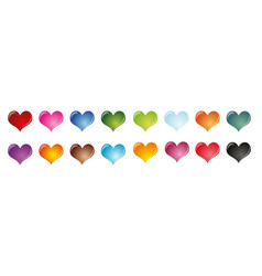 16 Pieces Multi-colored Hearts With A White