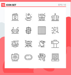 Pictograph Set 16 Simple Outlines Dumbell