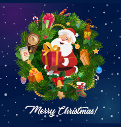 border-with-christmas-sleigh-of-santa-claus-vector-image