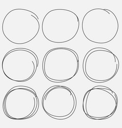 Set of hand drawn circle elements Royalty Free Vector Image