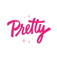 Trendy Pink Doll Themed Lettering Word - Pretty