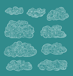 Set Sketch Clouds Royalty Free Vector Image - Vectorstock