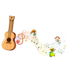 An Ukulele Or Guitar With Many Doodle Kids Melody