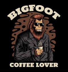 Bigfoot Character Coffee Lover