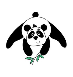 Funny Panda Lies Clip Art Isolated