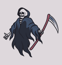 Vintage T Shirt Design Grim Reaper Lie Down