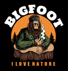 Bigfoot Character Love Nature