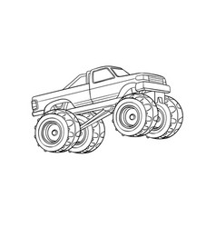 Monster Truck Isolated Coloring Page For Kids