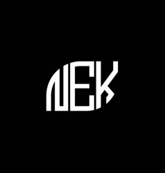 Nek Letter Logo Design On Black Background