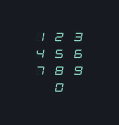 Set Of 0-9 Digital Number Icons