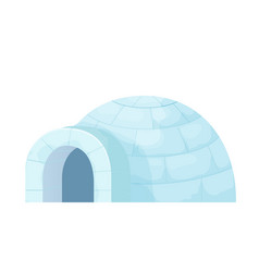 Traditional Igloo From Snow In Cartoon Style