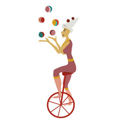 Vintage Circus Woman Balancing On Unicycle