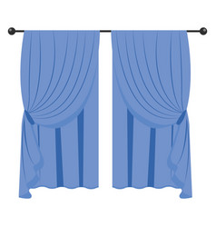 Blue Curtains On A White Background