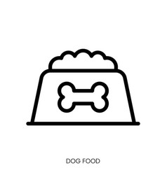 Dog Food Icon Line Art Style Design Isolated On