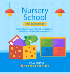 Flat Nursery School Posts Set