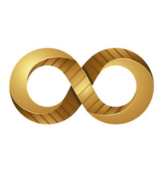 Golden 3d Embossed Infinity Symbol On A White