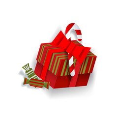 Paper Cut Christmas Present Box Decoration Element