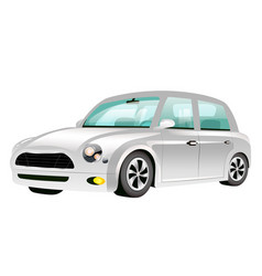 Silver Mini Cooper Cartoon Grey Transportation