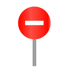 No Vehicle Entry Sign And Pole