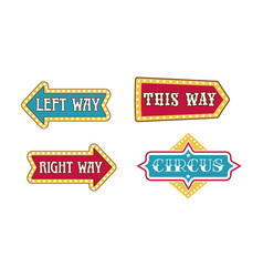 Retro Circus Arrow Signs Collection