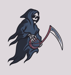 Vintage T Shirt Design Grim Reaper Side View