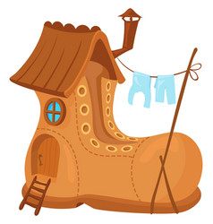 Brown Boot House Funny Cartoon Fairy Building