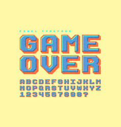 Pixel Font Design Stylized Like In 8-bit