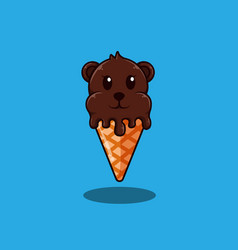 Bear With Ice Cream Cartoon