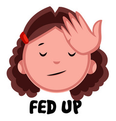 Fed Up Girl On White Background