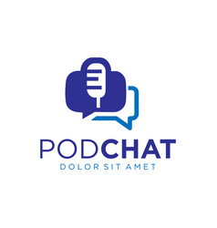 Podcast Mic Talk Chat Logo Design Icon