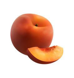 Realistic Peach Fruit Composition