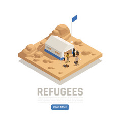 Refugees Asylum Isometric Poster