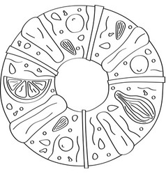 Christmas King Cake Coloring Page