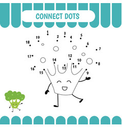 Connect Dots Game For Preschool Kids Broccoli