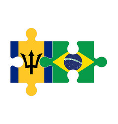 Puzzle Of Flags Of Barbados And Brazil