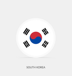 South Korea Round Flag Icon With Shadow