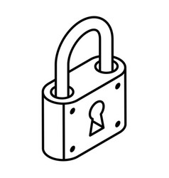 A Handy Linear Isometric Icon Of Lock