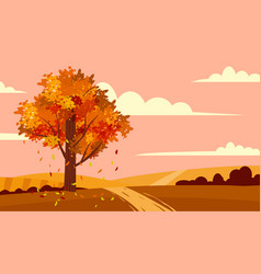 Autumn Landscape Countryside Scene Road Tree