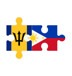 Puzzle Of Flags Of Barbados And Philippines