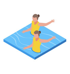 Synchronized Swimming Sport Icon Isometric Style