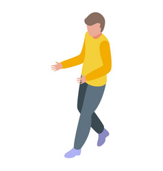 Walking Guy Icon Isometric Outdoor