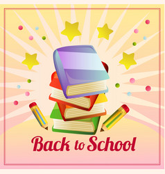 Back To School Card With Book And Pencil