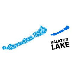 Collage Map Balaton Lake Water Drops